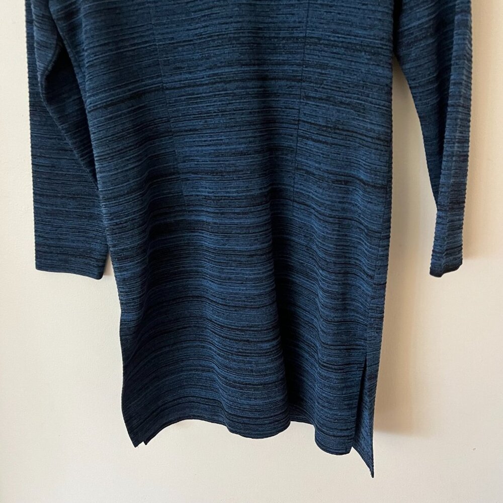 Exclusively Misook Blue Black Knit Long Cardigan Sweater Women's Size Small - Picture 7 of 8